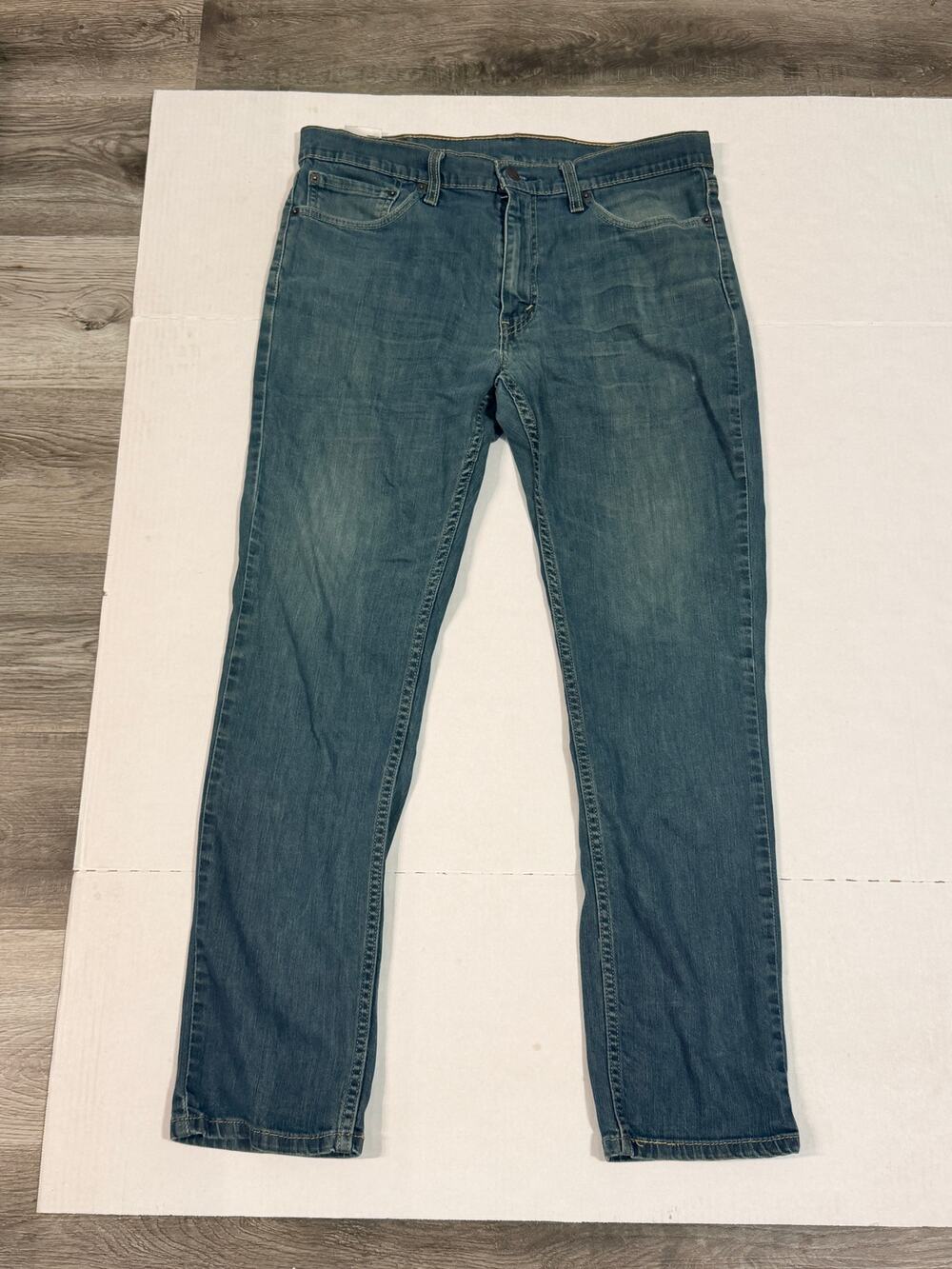 Levis 511 Mens Jeans 36x32 Slim Fit Blue Denim Faded Wash Red Tab
